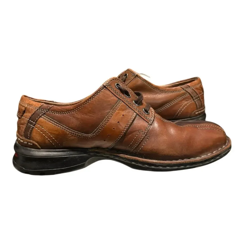 Clark’s Touareg Men's 10 M Brown Leather Bicycle Toe Oxford Casual Shoes 70852